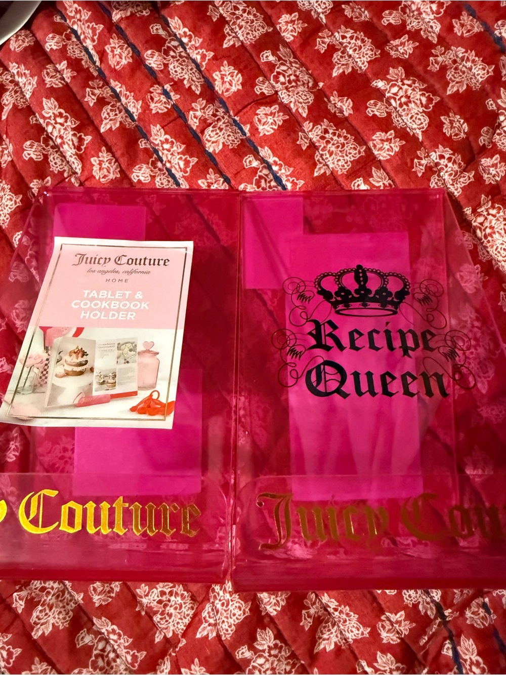 Juicy Couture Hot Pink Acrylic 'Recipe Queen' Tablet & Cookbook Stand
